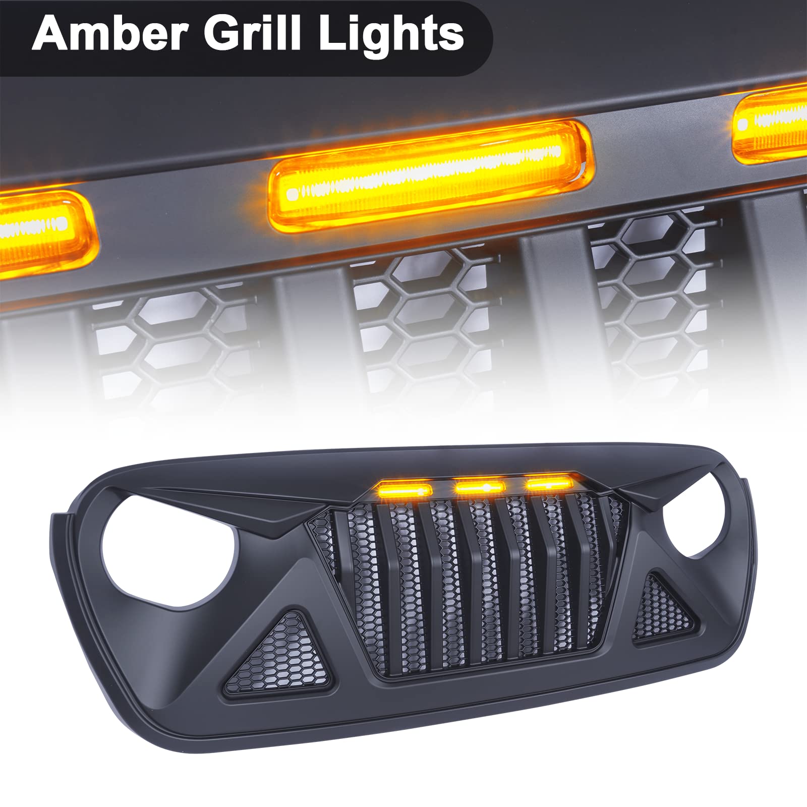 Amazon | TBHOO フロントグリル Jeep Wrangler JL 2018 2019-2022用